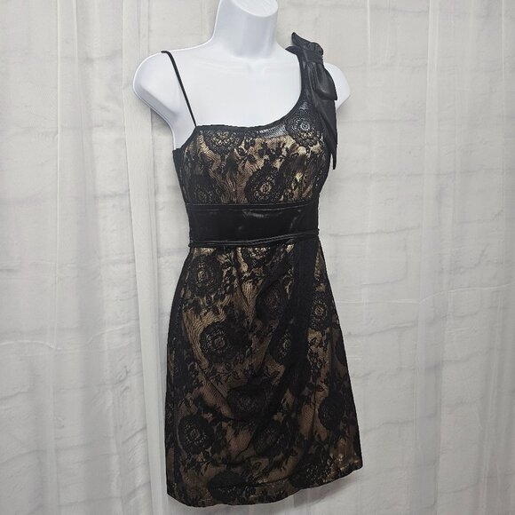 Teeze Me Dress Y2K Black Lace Vamp Coquette Whimsigoth Mini XS - Picture 4 of 12